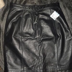 Leather mini skirt